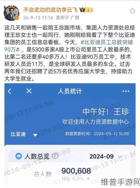 比亚迪员工数破90万大关，手游公司视角下的深度解读与机遇展望