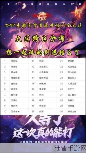 DNF手游攻略，2024最新合区表与跨区表详解
