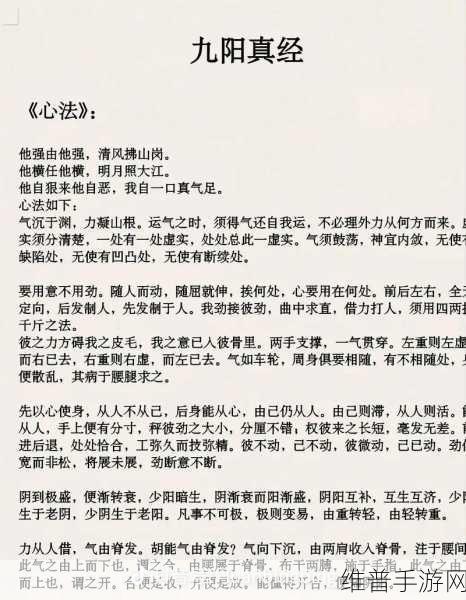 侠客风云传手游九阳神功升级与获取秘籍