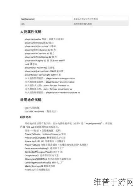 辐射4，探索最爽流派与属性代码全攻略