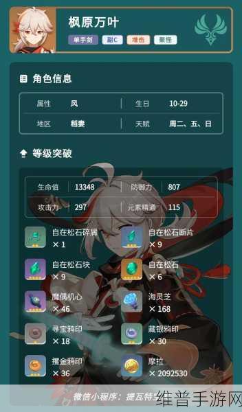 原神枫原万叶主词条及天赋加点深度攻略