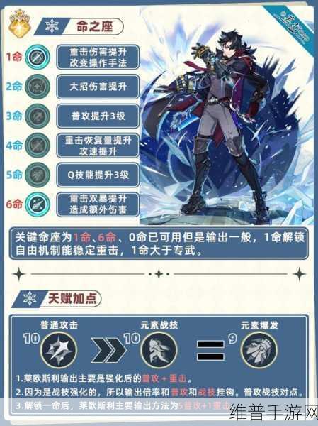 原神莱欧斯利技能全面解析，冰法主C的战斗艺术
