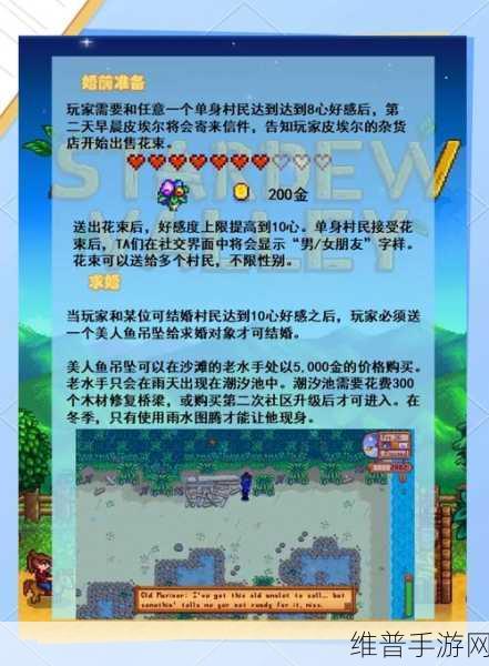 星露谷物语结婚攻略，送花之后的关键步骤