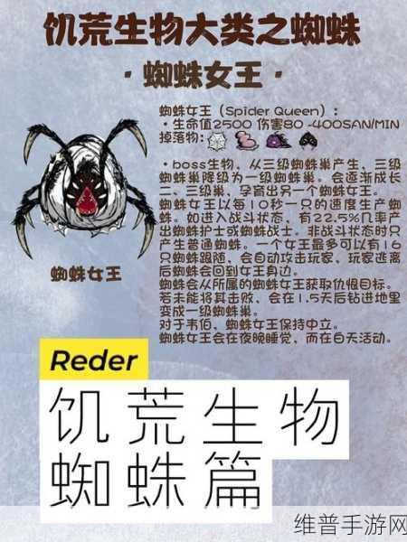 饥荒手游深度攻略，蜘蛛女王掉落物品与代码推荐
