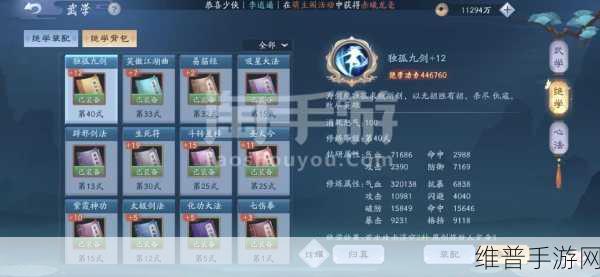 新笑傲江湖手游绝学装配指南,提升战力的秘诀