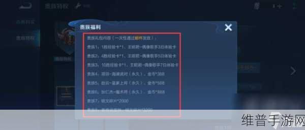 王者荣耀V11贵族等级深度解析，价格、特权与攻略数据