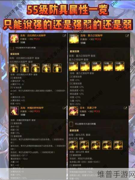 DNF 手游漫游防具套装属性终极指南