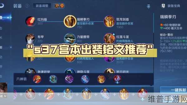 新版宫本半肉出装铭文指南，称霸手游战场