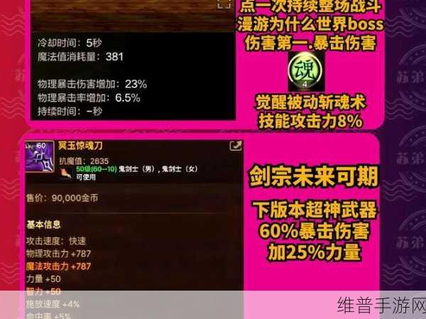 地下城与勇士，起源剑宗五十级技能加点最新搭配推荐