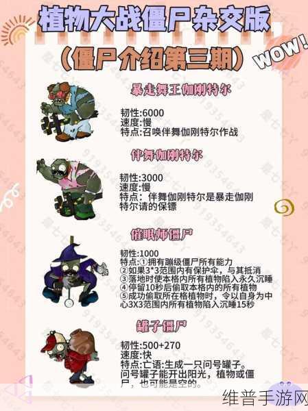 植物大战僵尸全面解析，僵尸种类大盘点