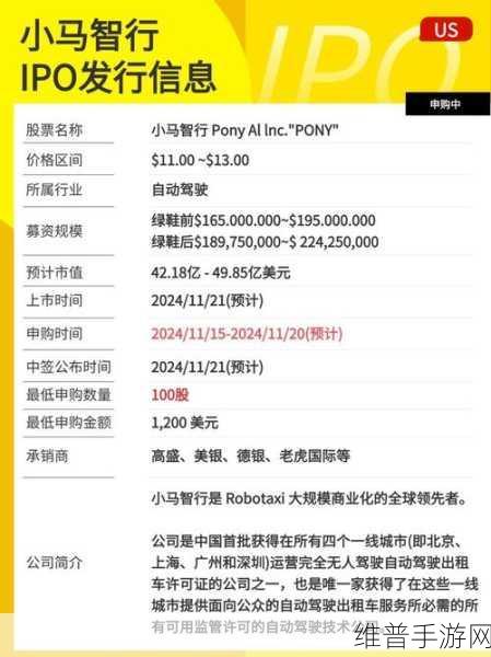 Uber拟投资小马智行赴美IPO，自动驾驶领域合作升级，手游公司如何把握机遇？