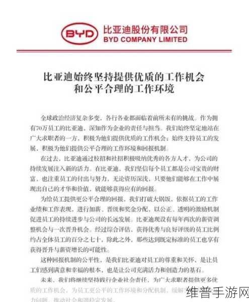 比亚迪大手笔!人均146万员工激励引热议,手游公司能否借鉴?