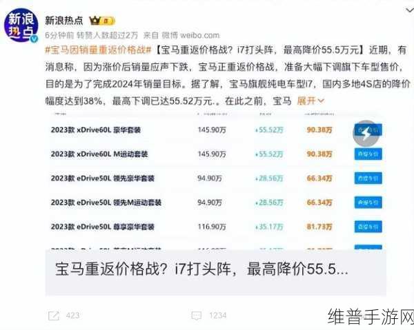 宝马重返价格战疑云，手游视角下的市场策略与经销商自主权