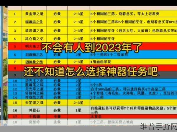 梦幻西游神器任务全面攻略分享