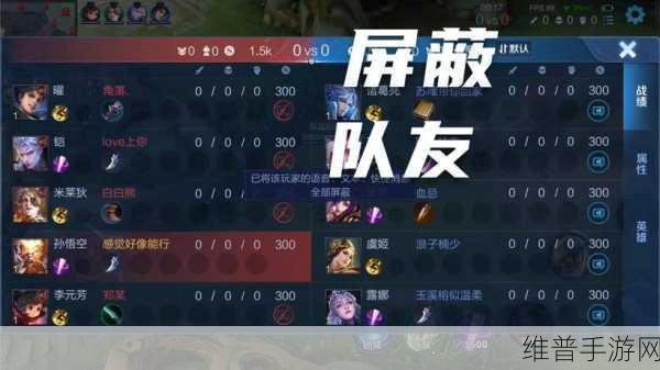 王者荣耀深度攻略，如何有效屏蔽队友信号