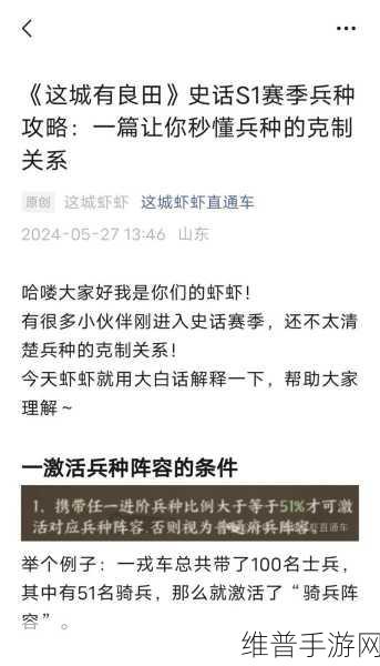 这城有良田手游深度攻略，揭秘戎车配置与实战运用