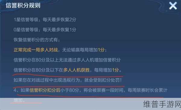 王者荣耀信誉分恢复攻略，重塑游戏信誉，提升竞技体验