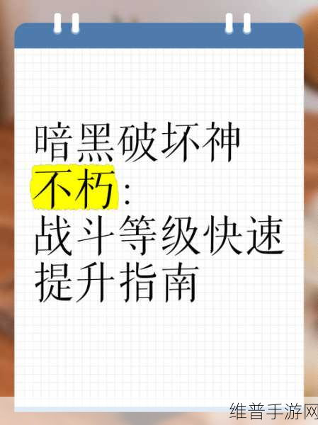 暗黑破坏神不朽，快速升级攻略与技巧详解