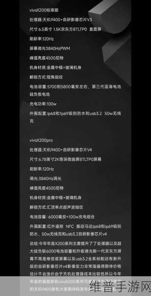 vivo X200配置细节曝光，首款天玑9400小屏旗舰，手游玩家的新宠