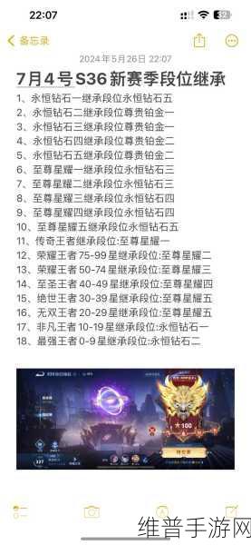 王者荣耀S36赛季段位继承深度解析与攻略指南