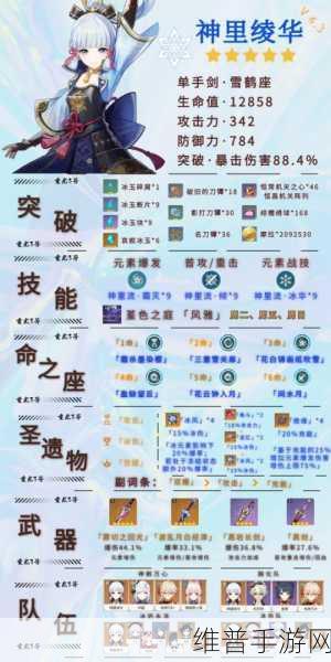 原神手游攻略，详解神里绫华突破所需材料