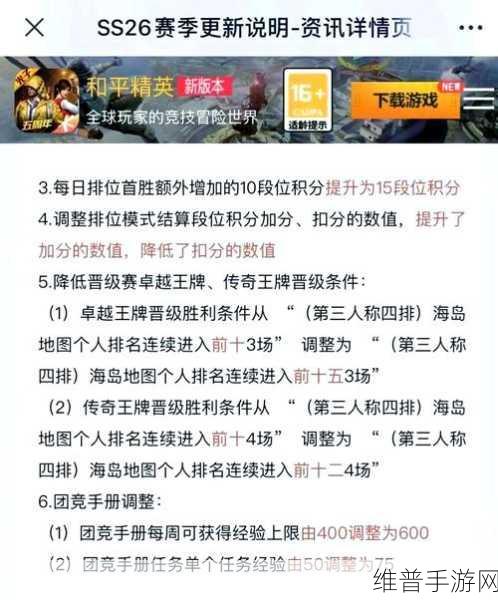 和平精英SS3赛季段位继承规则全解析