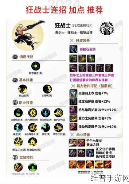 DNF手游巨白职业攻略，完美加点与顶级装备搭配