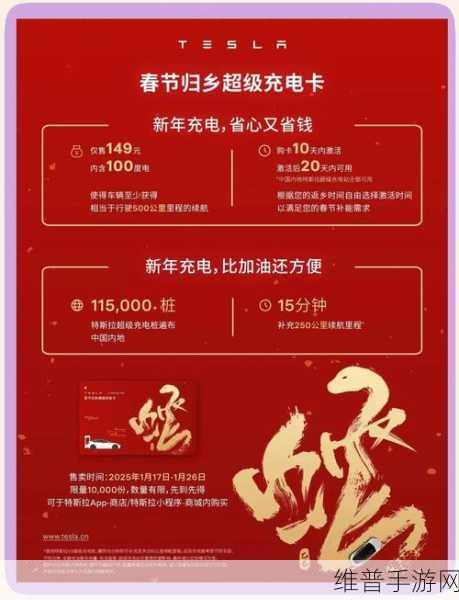 特斯拉春节福利大放送，149元超级充电卡，手游玩家出行无忧攻略