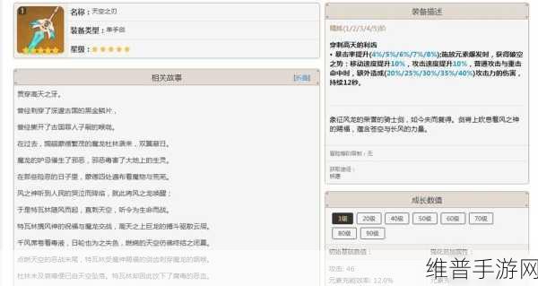 原神天空之刃属性全解析,助力角色战力飙升