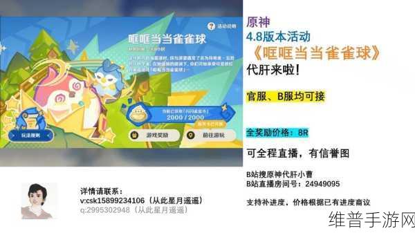 原神哐哐当当雀雀球活动全攻略,掌握技巧,赢取丰厚奖励