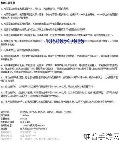 手游攻略，电力电容器在手游服务器维护中的常见故障及高效解决办法
