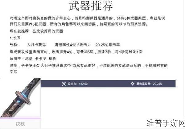 鸣潮手游渊武武器搭配全攻略