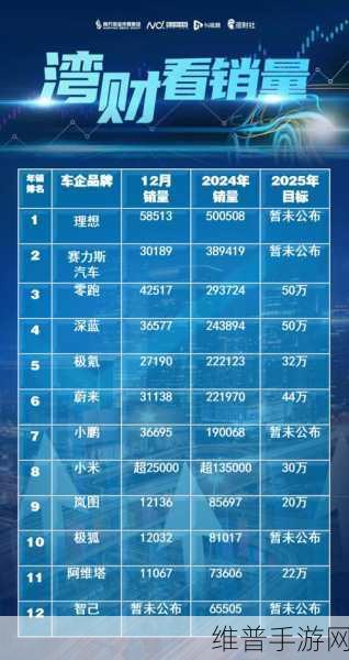 新能源战场烽烟再起，12月销量突破3万辆，谁将领跑2025手游新赛道？