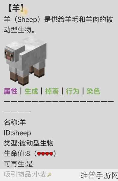 我的世界手游攻略，生羊肉获取方法与用途详解