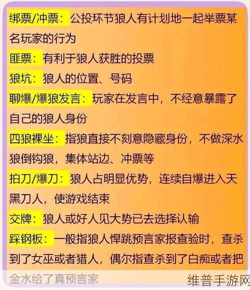 天天狼人杀术语全解析，新手进阶必备指南
