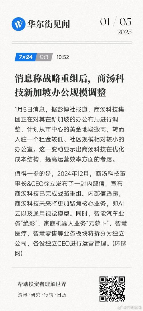商汤科技新加坡办公规模调整，手游公司视角下的策略与影响