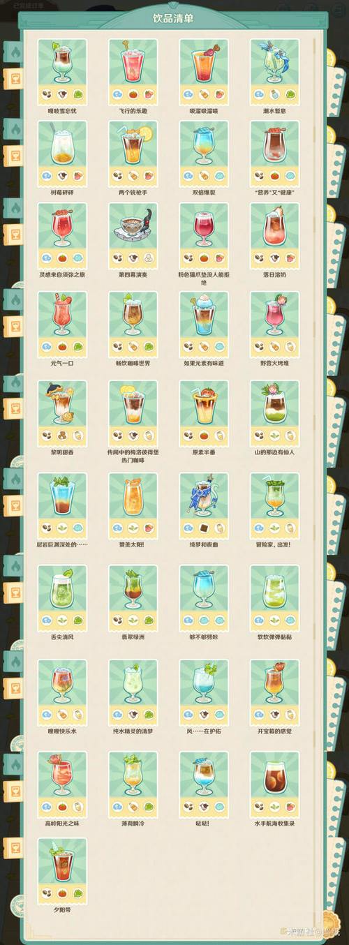 原神贴心服务配方全解析，打造你的专属饮品