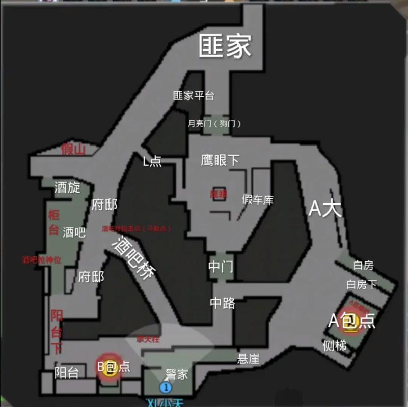 酒吧和家前是核心，CF手游鹰眼雪地B点防守深度攻略