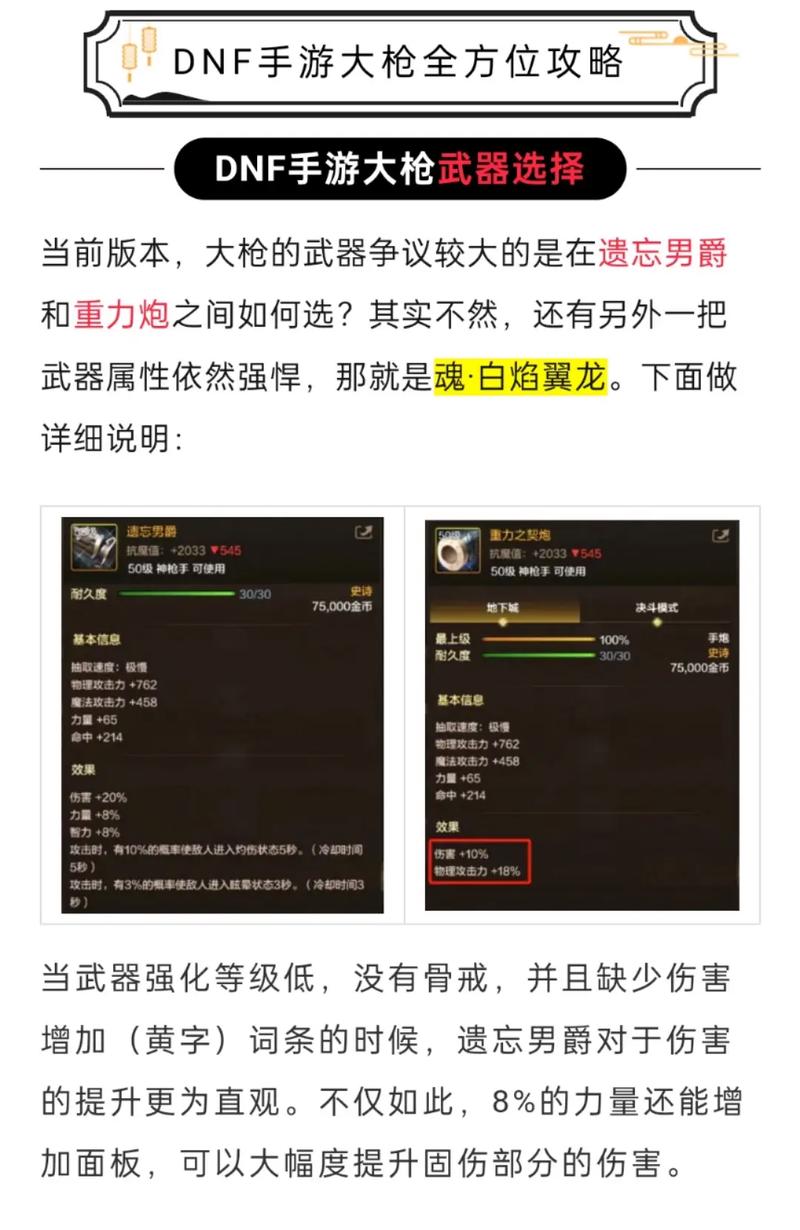 DNF手游深度解析,男大枪与女大枪的职业差异与攻略指南