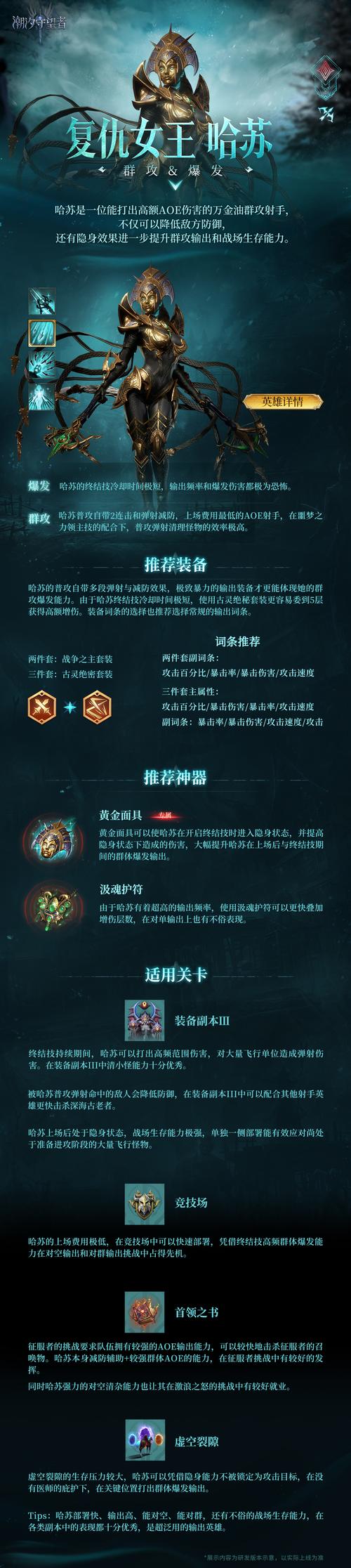 潮汐守望者复仇女王哈苏装备搭配全攻略